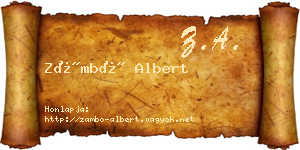 Zámbó Albert névjegykártya