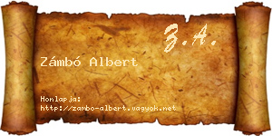 Zámbó Albert névjegykártya