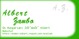 albert zambo business card